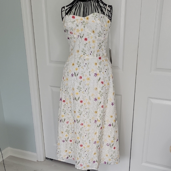 NORDSTROM'S Chelsea 28 Label Cream Floral Eyelet  Sundress NWT - Picture 1 of 13